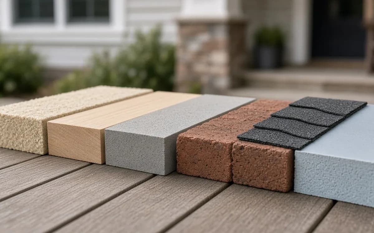 Cross-section samples of blown cellulose, fiberglass batt, closed-cell spray foam and a double-pane window corner